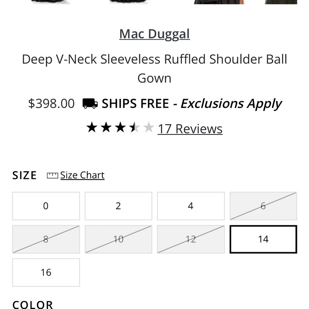 Mac Duggal Deep v-neckline Sleeveless Ruffled shoulder - Picture 6 of 7